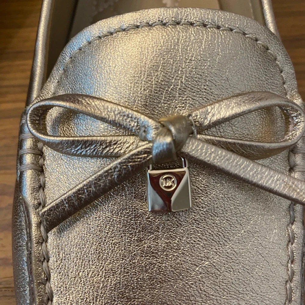 NWT Michael Kors Gold leather Juliette loafers